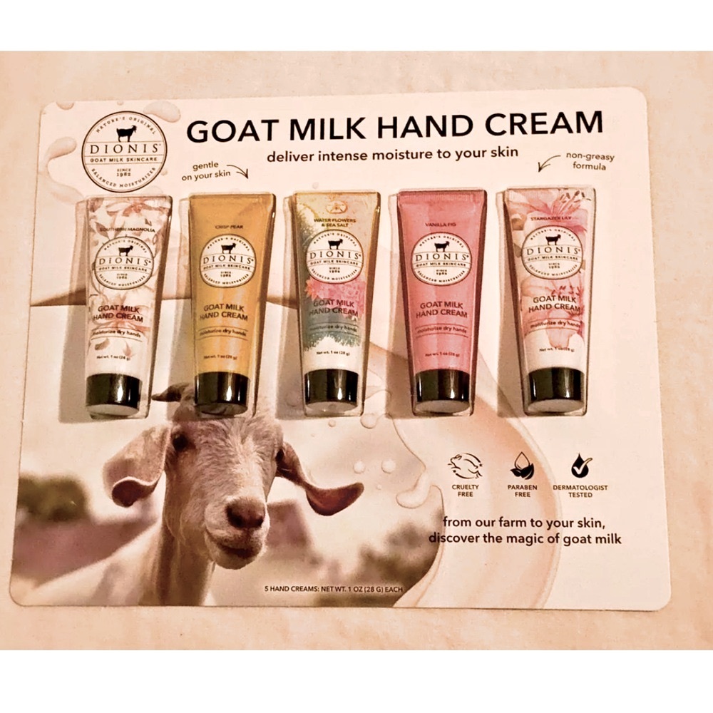 NEW Dionis Goat Milk Hand Cream Set- 5 Amazing Scents
